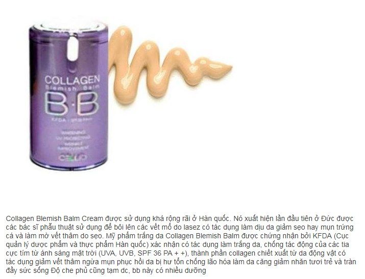 Kem Nền BB Collagen Blemish Balm Cellio SPF40 PA+++ 40ml