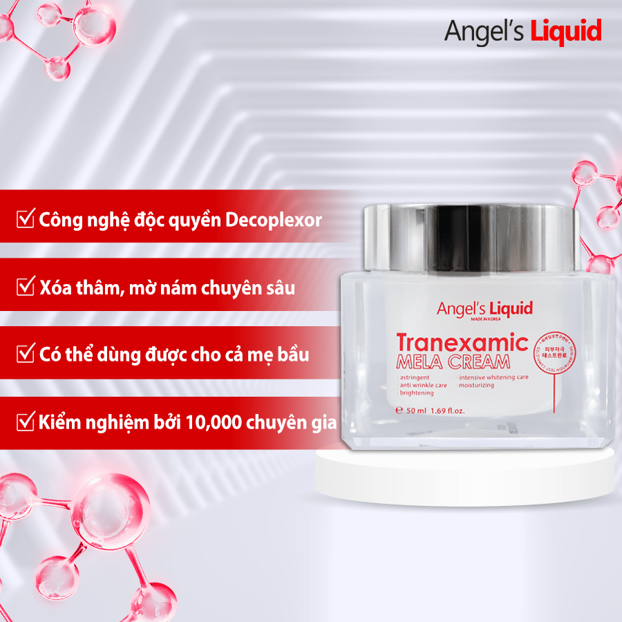 kem dưỡng ANGEL LIQUID tranexamic mela cream trị nám tàn nhang , dưỡng trắng da