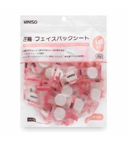 Gói 100 Mặt Nạ Giấy Nén Miniso bịch