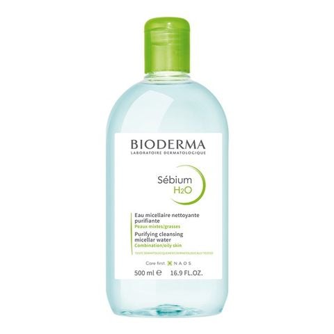 [MẪU MỚI] Nước Tẩy Trang Bioderma H2O Pháp màu xanh dành cho da dầu mụn, hỗn hợp thiên dầu 500ml