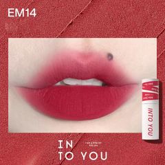 Son Kem Lì INTO YOU shero super matte lip & cheek mud EM14 dạng thỏi