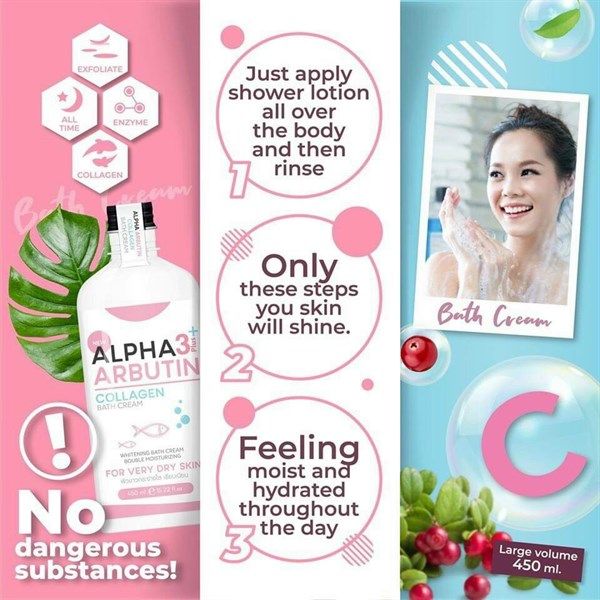 Sữa Tắm Dưỡng Trắng Da Precious Skin Alpha Arbutin 3 Plus Collagen Bath Cream