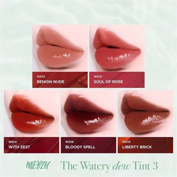 Son Tint Bóng Dạng Thạch, Bền Màu, Lâu Trôi Merzy The Watery Dew Tint 4g