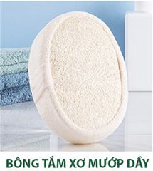 Bông tắm cơ mướp tự nhiên không tẩy trắng loại dày tạo bọt tốt