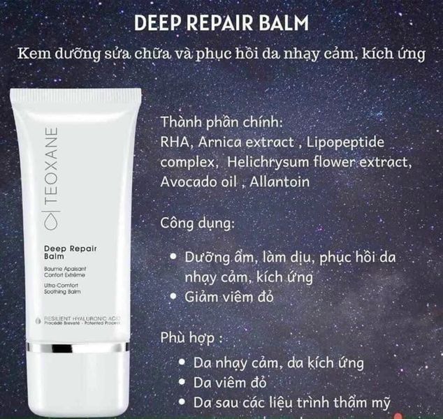 Kem dưỡng phục hồi cho da nhạy cảm Teoxane Deep Repair Balm 30 ml