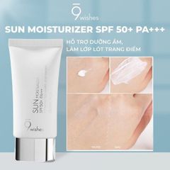 Kem Chống Nắng Cấp Ẩm, Làm Dịu Da 9 Wishes Sun Moisturizer Advanced Light-weight UV Protection SPF50/PA+++ 50ml