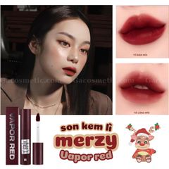 Son kem lì Merzy noir in the mellow tint vapor red m13