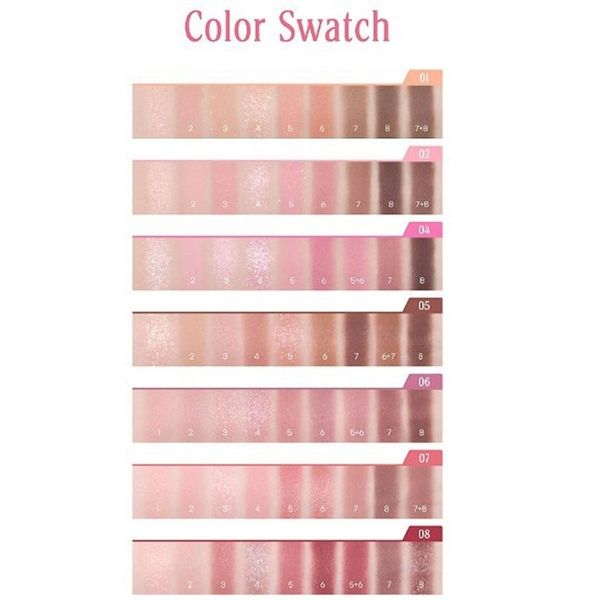 Bảng Phấn Mắt 7 Ô Peripera All Take Mood Palette #001-whisper of spring coral
