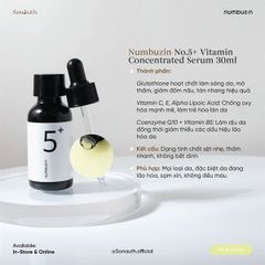 tinh chất trắng da mờ thâm Numbuzin No.5+ Vitamin Concentrated Serum 30ml