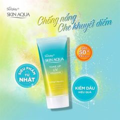 Kem chống nắng nâng tông Skin Aqua spf50+ pa++++ 80g cho da mụn [hàng nội địa nhật ]