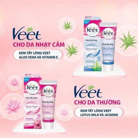 kem tẩy lông cho mọi loại da Veet thái 50g