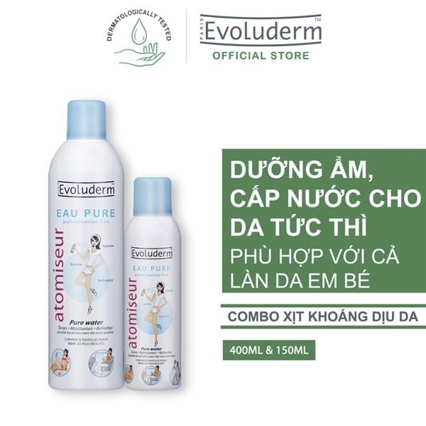 Xịt khoáng evoluderm pháp tăng cường độ ẩm