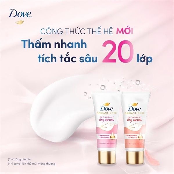 serum dưỡng sáng da khử mùi DOVE 3%niacinamide,vitamin C #tuýt