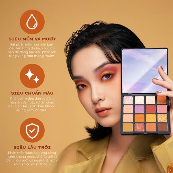 Bảng mắt 16 ô Lemonade aesthetic eyeshadow palette