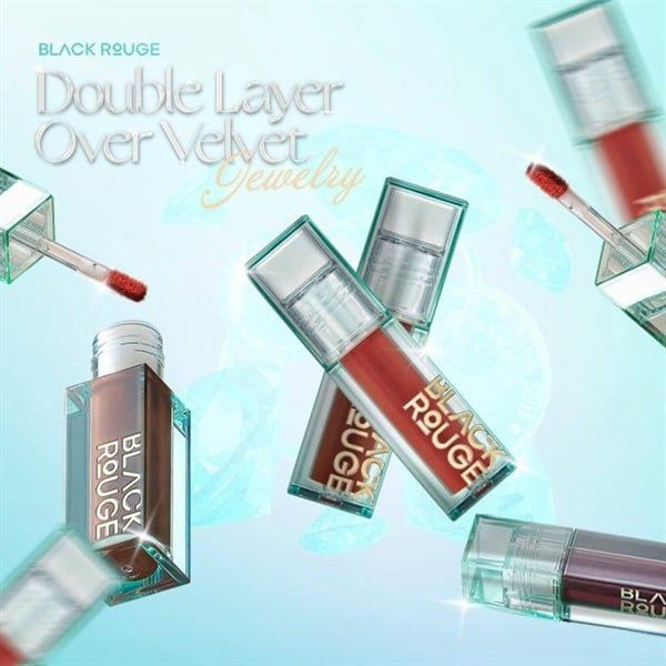 Black rouge double layer over velvet 3 jewel glow tint