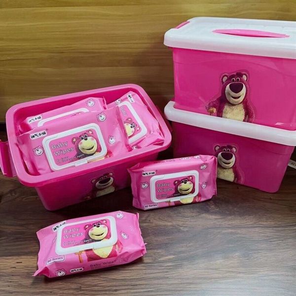 Khăn giấy ướt gấu dâu loster 80tờ/bịch