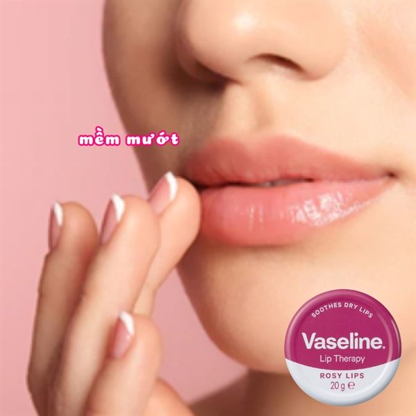 Son dưỡng hồng môi hộp thiếc hương hoa hồng Vaseline Lip Therapy Rosy Lips (20g) nước Anh