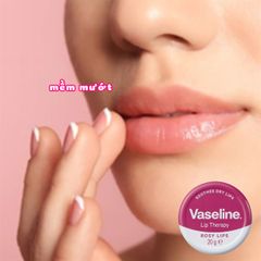 Son dưỡng hồng môi hộp thiếc hương hoa hồng Vaseline Lip Therapy Rosy Lips (20g) nước Anh
