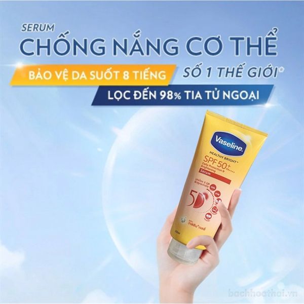 Dưỡng Thể Chống Nắng & Dưỡng Sáng Da Toàn Thân Vaseline Healthy Bright mẫu mới 50X 320ml