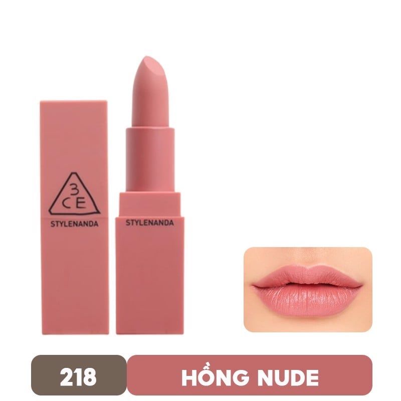 [Màu 218 - 223] Son Thỏi Lì, Lên Màu Chuẩn 3CE Mood Recipe On And On 3.5g