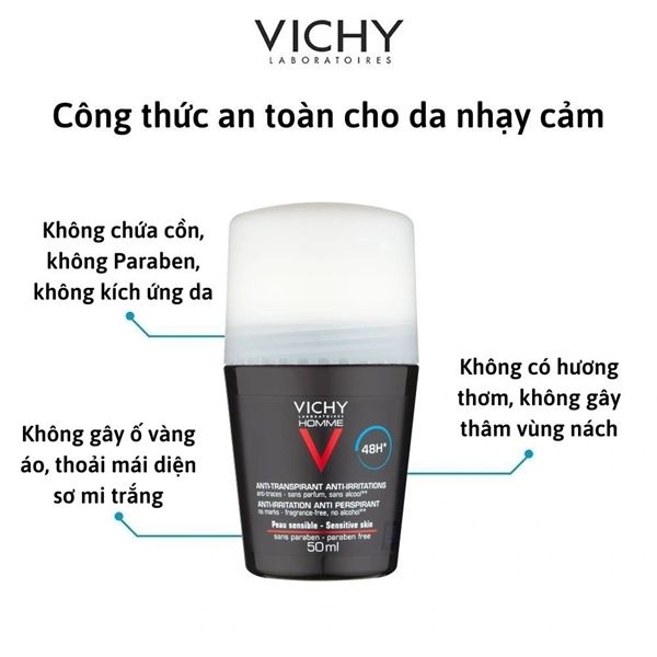 LĂN KHỬ MÙI KIỀM MỒ HÔI VÀ KHỬ MÙI CƠ THỂ HIỆU QUẢ VICHY