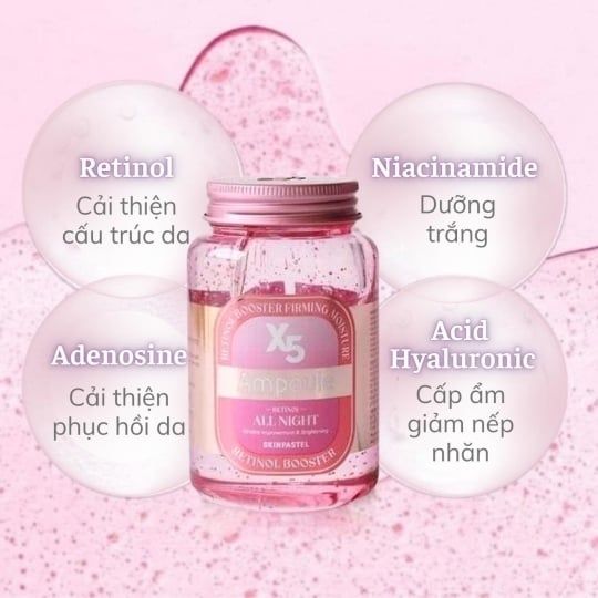 Serum tinh chất ủ bóng - Ampoule X5 Retinol booster firming moisture All night