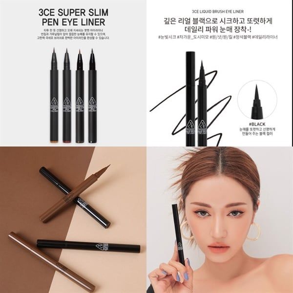 Bút Kẻ Mắt Nước Sắc Nét, Chống Trôi 3CE Liquid Brush Eyeliner
