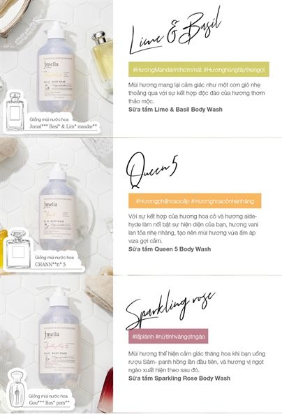 Sữa tắm nước hoa duỡng ẩm cao Jmella #