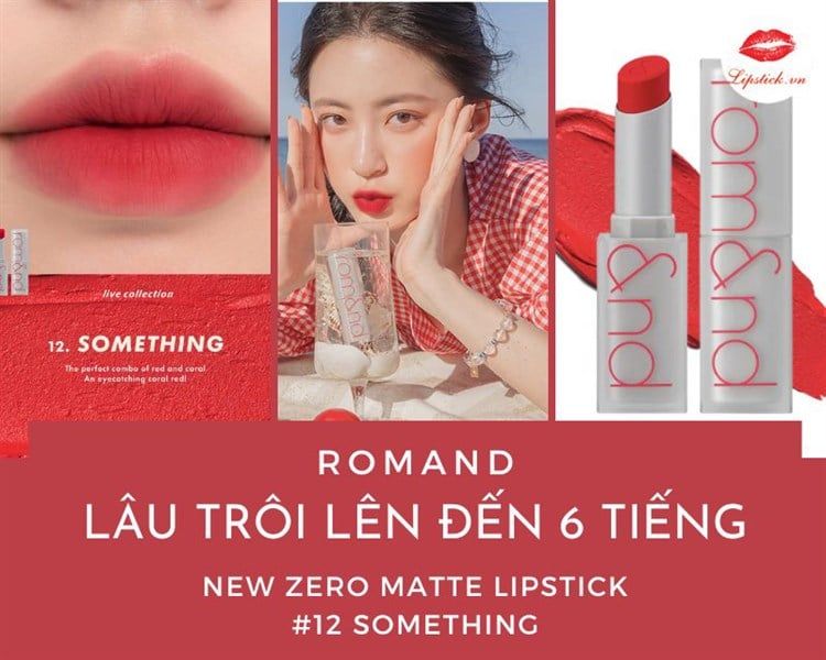 Son Romand 12 Something Màu Đỏ San Hô – New Zero Matte