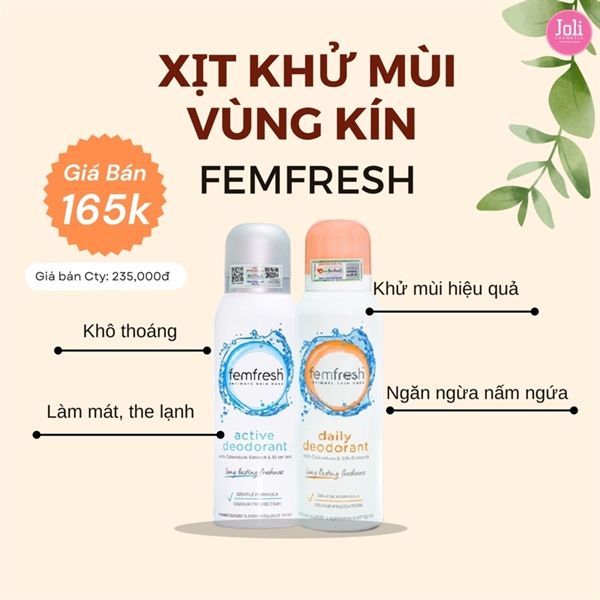 Xịt Thơm khử mùi Vùng Kín Femfresh Freshness Deodorant Spray 125ml #cam