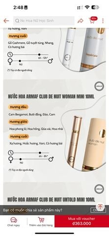 [new] Nước hoa Armaf Club De Nuit 10ml -woman