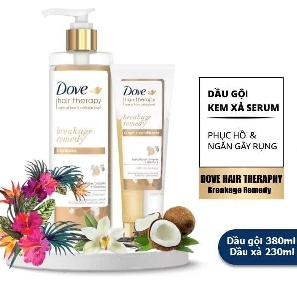 Kem Xả Dove Hair Therapy Serum 2in1 Phục Hồi Ngăn Gãy Rụng 230ml