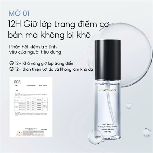 Xịt Khóa Nền Trong Suốt Carslan Soft Focus Makeup Fixing Spray 50ml