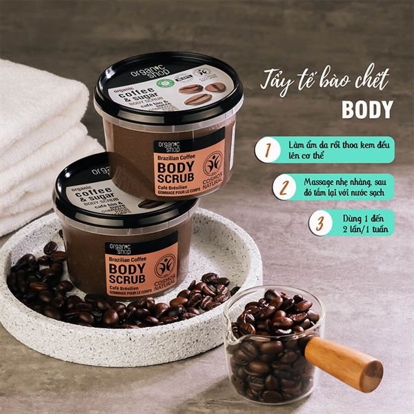 Tẩy Tế Bào Chết Body Dưỡng Da Ẩm Mịn Organic Shop Body Srucb 250ml