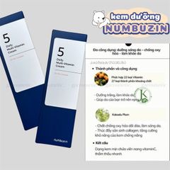 KEM DƯỠNG DA MẶT HÀNG NGÀY NUMBUZIN NO.5 DAILY MULTI VITAMIN CREAM
