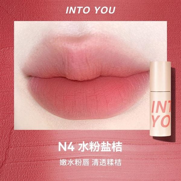Son kem bùn Into You Airy Lip Mud #N4 hồng đất base