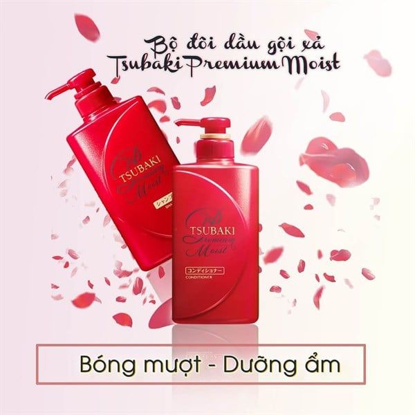Dầu Gội Tsubaki Premium Dưỡng Tóc Bóng Mượt 490ml