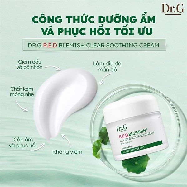 Kem Dưỡng Dành Cho Da Mụn Dr.G Red Blemish Clear Soothing Cream 70ml