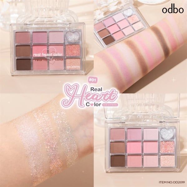 Phấn mắt má odbo real heart color 12ô #04