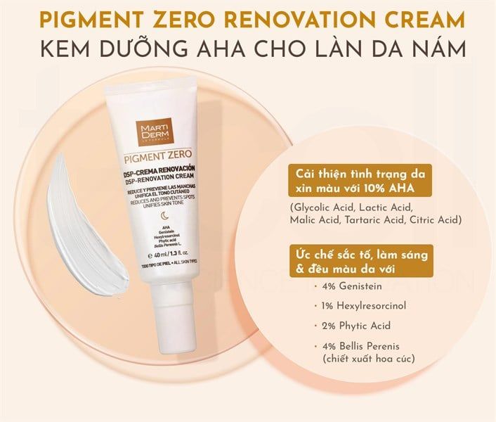 Kem Dưỡng Trắng Da Ban Đêm MartiDerm Pigment Zero DSP Renovation Cream