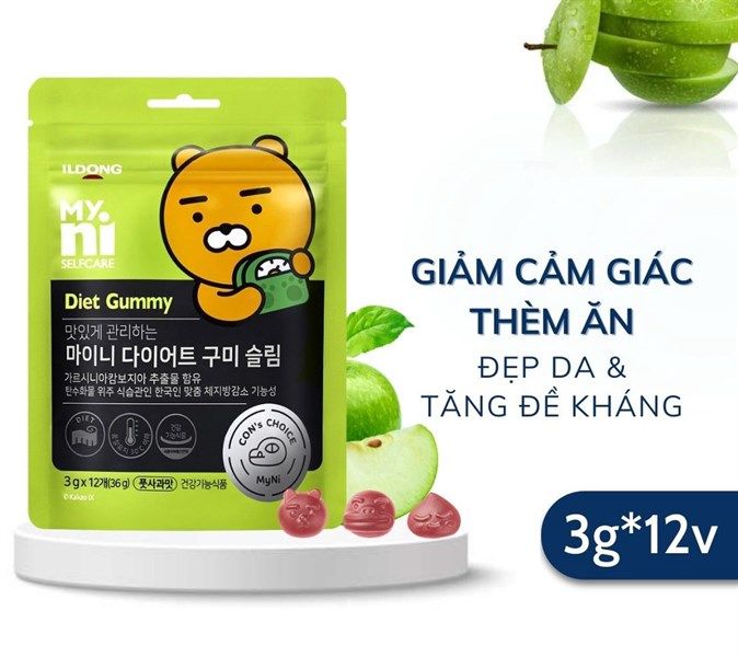 Kẹo Dẻo Giảm Cân Vị Táo Xanh Myni Selfcare Diet Gummy Ildong Hàn Quốc