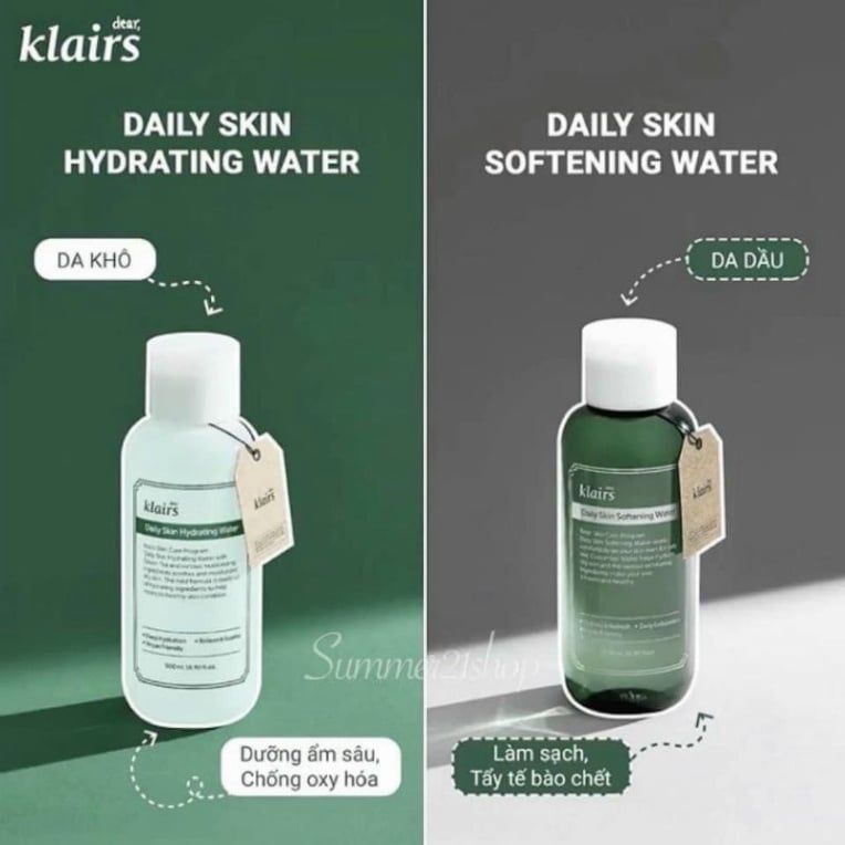 Nước Hoa Hồng Tẩy Da Chết Làm Dịu Da Klairs Daily Skin Softening Water 500ml