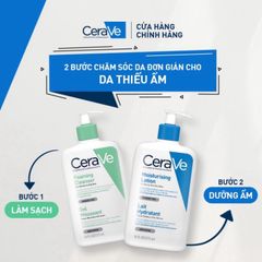 Bộ sữa dưỡng ẩm Cerave dành cho da khô (473ml) và sữa rửa mặt làm sạch sâu cho da dầu (20ml)