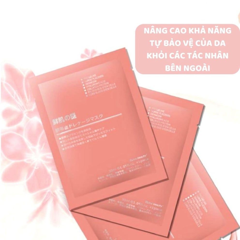 Mặt Nạ Nhau Thai Cừu Cuống Rốn Tế Bào Gốc Nhật Bản Rwine Beauty Dưỡng Da, Cung Cấp Độ Ẩm (1 miếng)