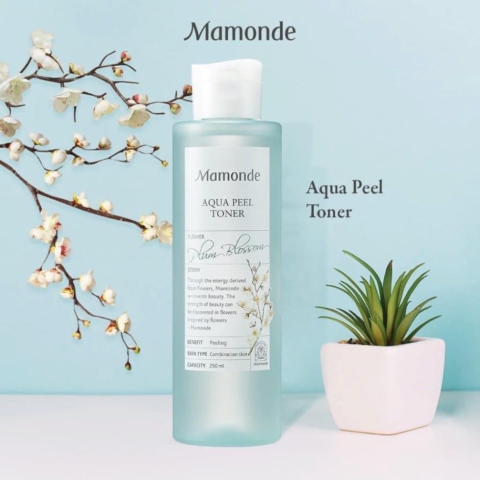 Nước Hoa Hồng Chiết Xuất Hoa Mận Loại Bỏ Da Chết Cho Da Hỗn Hợp Mamonde Aqua Peel Toner 250ml