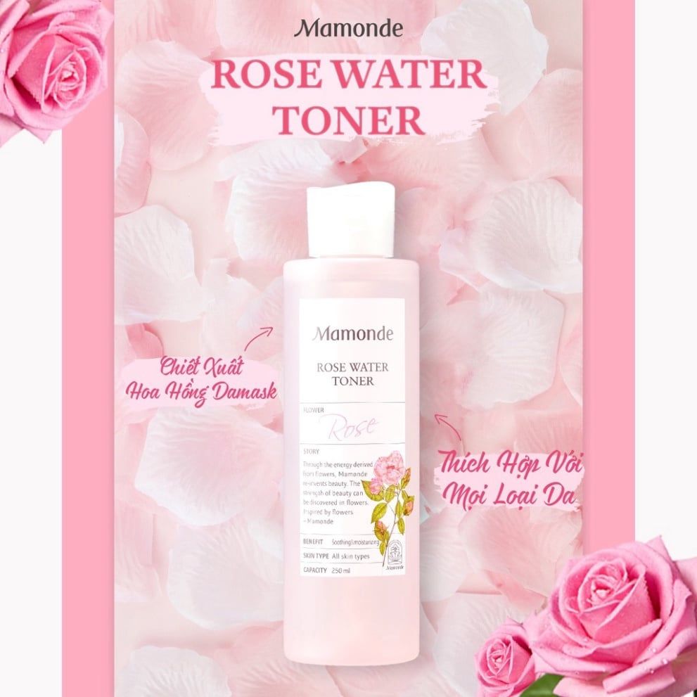 Nước Hoa Hồng Dưỡng Ẩm Cho Mọi Loại Da Mamonde Rose Water Toner 250ml