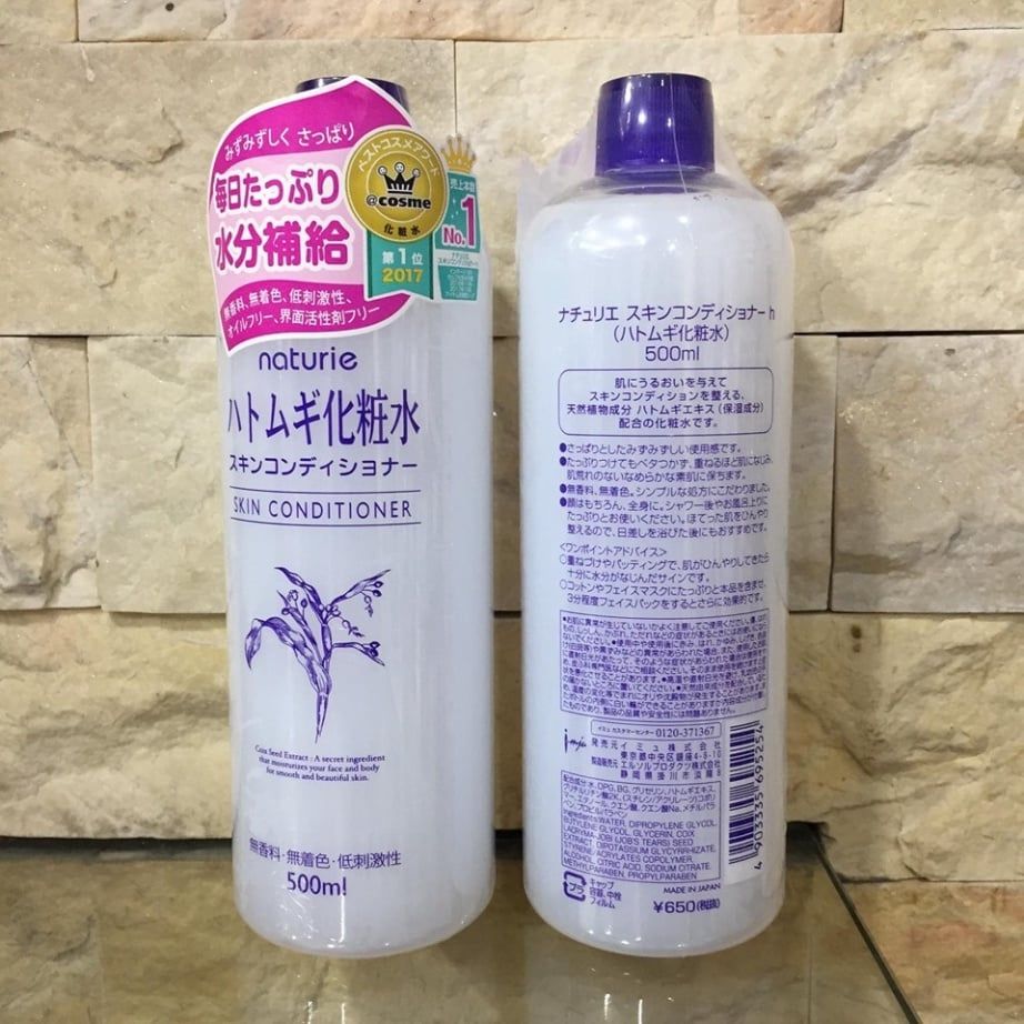 Nước Hoa Hồng Dưỡng Ẩm Chiết Xuất Ý Dĩ Naturie Hatomugi Skin Conditioner 500ml