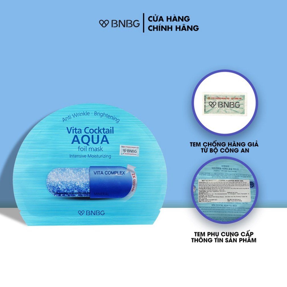Mặt Nạ Dưỡng Ẩm Da Chuyên Sâu BNBG Vita Cocktail Aqua Foil Mask Intensive Moisturizing 30ml