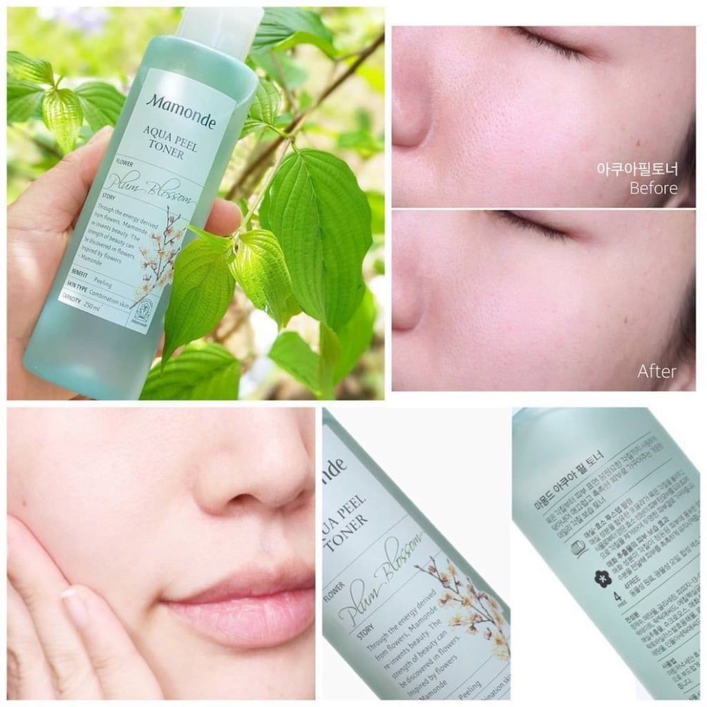 Nước Hoa Hồng Chiết Xuất Hoa Mận Loại Bỏ Da Chết Cho Da Hỗn Hợp Mamonde Aqua Peel Toner 250ml