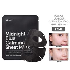 Mặt Nạ Dịu Mát Da Dear Klairs Midnight Blue Calming Sheet Mask 25ml